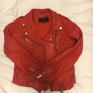 Zara Red Leather Jacket